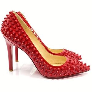 Christian louboutin red spike high heels